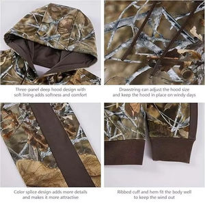 Sudadera con Capucha de Alta Calidad, Mezcla de Algodón Grueso, Secado Rápido, Antimicrobiana, Camuflaje, para Caza al Aire Libre, para Hombre - Product Image 4