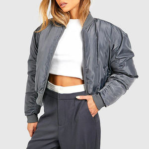 <b>Lightweight</b> And Breathable Casual Wear Winter <b>Women</b> Bomber <b>Jacket</b> High Quality Customized Logo Printed <b>Women</b> Bomber <b>Jacket</b> - Product Image 1