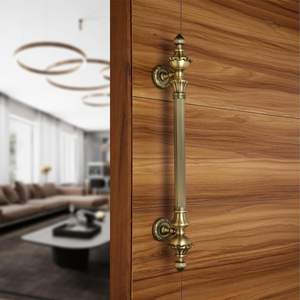 มือจับประตูทองเหลืองดีไซน์หรูหราพร้อมเครื่องครัวไม้ - Product Image 6