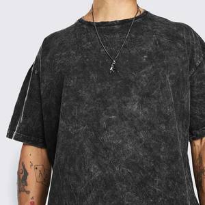 Band Acid Wash T-shirt Oversized Man Pre T-shirts Camisa de algodón pesado Gsm Vintage Washed T Shirts - Product Image 3