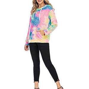 Coton Polyester Fait Tie Dye Hoodies Quick Tie Dye Femmes Hoodies Manches Longues Tie Dye Hoodies - Product Image 6