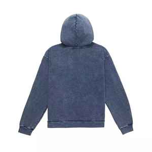 Sudadera con Capucha de Felpa Sólida con Efecto Ácido para Hombre, 100% Algodón/Poliéster, Transpirable, Diseño Desgastado para Invierno - Product Image 2