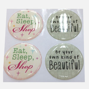 Custom Adhesive Design Logo Printing Round Resin Sticker Crystal Dome 3D Customized Epoxy Stickers - Product Image 1