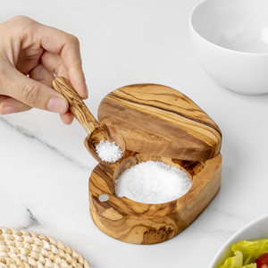 Caja de Madera de Olivo Tunecino Tallada a Mano, Estilo Rústico de Primera Calidad, Diseño Mediterráneo Vintage con Tapa Pivotante - Product Image 6