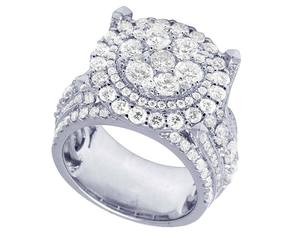 Bague exclusive en or blanc 10 carats avec diamants de laboratoire, style floral, sertie de diamants, bijoux de fête pour hommes - Product Image 2