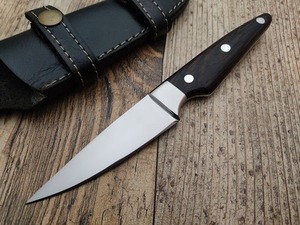 Cuchillo de hoja de acero D2 hecho a mano con mango de madera OEM personalizado compatible con DIY Camping Skinner caza actividades al aire libre - Product Image 5