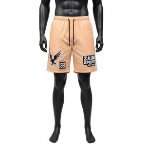 Pantalones cortos cortavientos para hombre, ligeros, de tela tejida de poliéster y nailon, color melocotón, logotipo personalizado con transferencia térmica, pantalones cortos para hombre de secado rápido - Product Image 1