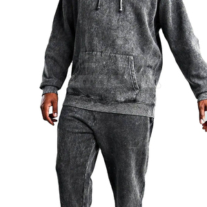 Chándal Vintage con Capucha de Diseño Único y Tendencia Industrial, Lavado Ácido, Cómodo y Transpirable para Uso Invernal - Product Image 3