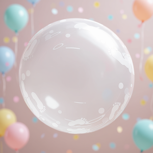 Globos de Fiesta con Huellas de Bebé, 45cm, Paquete de 12 Unidades - Product Image 3