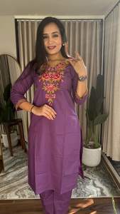 Ensemble Anarkali élégant pour femmes, broderie indienne et pakistanaise, décontracté, pour le bureau, les vacances, vente en gros, ensemble de cordon imprimé, Kurti ethnique, modeste - Product Image 2