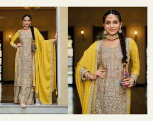 ชุดเดรสผ้าไหม georgette ชุดซาลวอร์แบบไม่เย็บปักลายสไตล์อินเดียและปากีสถานสำหรับผู้หญิงดีไซน์ทันสมัยแบบลำลอง - Product Image 4