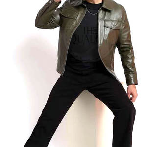 Chaqueta de Invierno de Piel de Vaca para Hombre, Nueva Llegada, Alta Calidad, Ecológica, Transpirable, de Secado Rápido, Cuello Alto, Logotipo Frontal, Diseño Personalizado - Product Image 4