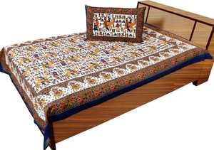 Royal rajasthani และการออกแบบลายดอกไม้ผ้าปูเตียงเดี่ยวผ้าคลุมเตียง - Product Image 2