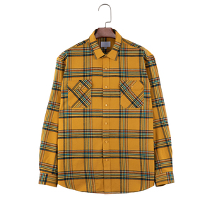 เสื้อเชิ้ตผ้าสักหลาดแขนยาวสำหรับผู้ชาย, เสื้อเชิ้ตผ้าฝ้าย100% คอปกตั้งลายทางระบายอากาศสำหรับฤดูใบไม้ร่วง - Product Image 1