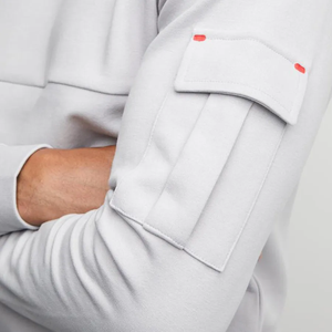 Ensemble de survêtement unisexe à capuche avec poche cargo, logo brodé, sweat-shirt et pantalon de jogging, tenue décontractée de sport, gris clair, noir - Product Image 4