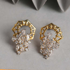 NOVAMART Fine Premium 925 <b>Sterling</b> <b>Silver</b> <b>Stud</b> Earrings for Women & Girls Trendy Diamond Water Drop Geometric Design Parties Who - Product Image 2