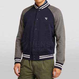 High Street Men's Lettermen <b>Jacket</b> Custom Stand Collar Summer <b>Fleece</b> Windproof Custom Colors & Logo OEM Service - Product Image 2