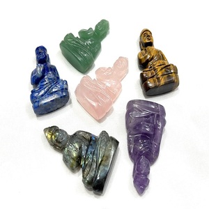 Wholesale Mix Gemstone Buddha Idol Hand Carved Semi-Precious Stone <b>Crafts</b> Alakik Souvenirs by India Universal Exports Love Style - Product Image 6