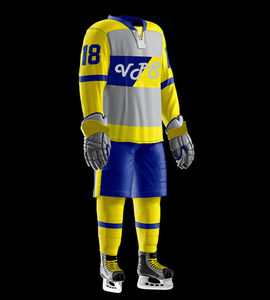 Ensembles d'uniformes de hockey personnalisés pour hommes OEM Vente en gros de broderies Costumes de hockey sur glace Confortable respirant - Product Image 5