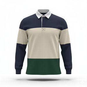 Chemises de rugby assorties pour couple Polo unisexe à manches longues et à blocs de couleurs - Product Image 4