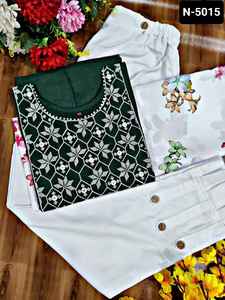 Indian Casual and Daily Wear Fancy Rubi Cotton With <b>Wooden</b> <b>Button</b> and Embroidery Work with Crepe with Digital Printed Dupatta - Product Image 6