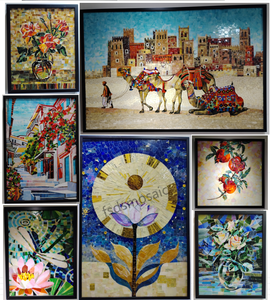 Murales Artistici Personalizzati Fatti a Mano, Mosaico in Vetro Spesso 4mm, <span class=keywords><strong>Piastrelle</strong></span> <span class=keywords><strong>Floreali</strong></span> per Pavimenti di Bagni e Hotel - Product Image 2