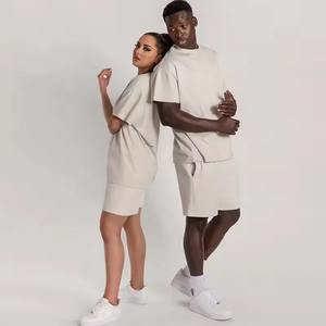 Camisetas personalizadas con logotipo para hombre, pantalones cortos de verano, dos pantalones cortos de gimnasio, conjunto de chándal, chándal, conjunto Unisex para hombres y mujeres al aire libre - Product Image 3