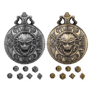 Orologio da Tasca Maxmax con Dadi Nascosti, in Metallo e Acrilico, Oro e Argento, per Dungeons and Dragons, Giochi di Ruolo e da Tavolo, Mini Dadi - Product Image 3