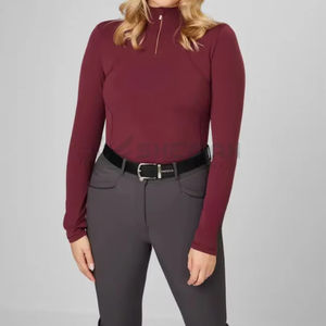 Col haut conception femmes équitation couches de base vêtements d'équitation d'hiver avec chaleur isolante silhouette ajustée et respirant - Product Image 1