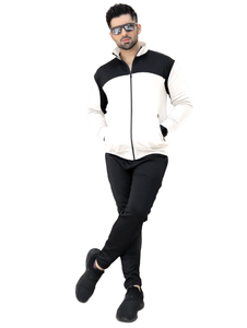 <b>Men's</b> Two Tone Tracksuit Set with High Neck Zipper <b>Jacket</b> and <b>Slim</b> <b>Fit</b> Jogger Pants Casual Activewear Gym Training Fitness - Product Image 2