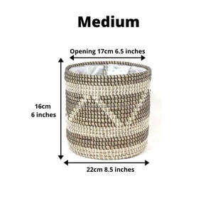 ตะกร้าเก็บของสานจากหญ้าทะเลพร้อมหูหิ้วแบบถอดได้สำหรับจัดระเบียบซักอบรีด - Product Image 6