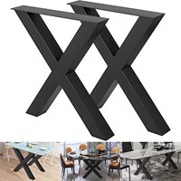 Exportation indienne, accessoires de meubles de qualité, Table basse, Base de pied de Table centrale en métal, Style industriel X Design à vendre