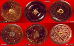 Quemador de Incienso Compacto de Madera Hecho a Mano y Soporte para Varillas, Atrapasueños Pulido para Meditación y Aromaterapia - Product Image 6