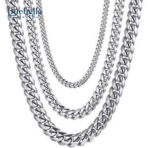 Gran oferta, cadena de eslabones cubanos de 16mm chapada en oro blanco de 14 quilates de plata 925 para hombres, collares de moissanita Premium - Product Image 3