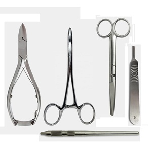 New Toenails Pedicure Treatment Set of 5pcs Chiropody Instruments Nail nippers pean scissors and blade holders Tools OEM by KKZ - Product Image 1