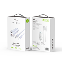 Profitez de 20W PD Type C Chargeur de voiture adaptateur de voiture Chargeur multifonction haute vitesse avec câble YCC-02-C