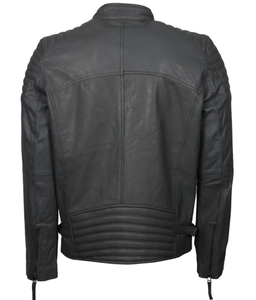 100% chaqueta de cuero satinado genuino de alta calidad de invierno personalizado estilo motorista cuello levantado transpirable Viscos forro desgastado con capucha - Product Image 6