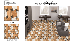 กระเบื้องเคลือบเงามันวาวสูงขนาด600x600มม. 2x2กระเบื้องปูพื้นพอร์ซเลนขนาด60x60ซม. - Product Image 4