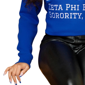 1920 Z Phi B felpa in ciniglia in pile di cotone ricamato greco sorellanza Zeta Phi Beta nero Pullover girocollo da donna - Product Image 6