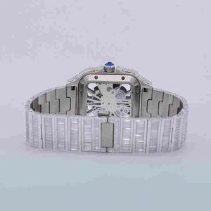 Fully <b>Iced</b> <b>Out</b> Customaizable Baguette Moissanite Diamond Hip Hop Men's <b>Watch</b> Two Tone Quartz Movement Stainless Steel <b>Watch</b> - Product Image 3