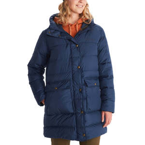 Marmot Women's Strollbridge Parka Jacket Blue Large-Winter Waterproof Wool Cashmere Lining Hooded Collar Cotton Filling Fur Long - Product Image 1
