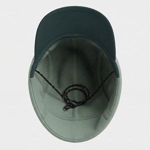 Unisex Winter Ski Hat Adjustable Chin Strap Flat Brim Plush Style Adult Size <b>Green</b> Gray Flock Embossed Fleece-Lined - Product Image 6