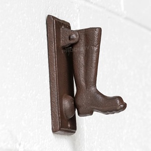 Heurtoir de porte en forme de chaussure en laiton finition antique Design moderne durable pour bureau à domicile hôtel marron porte principale heurtoir accessoire - Product Image 1