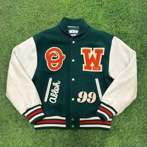 Nouvelle veste universitaire en polyester pour femme, sur mesure, haute qualité, avec manches brillantes et lettres brodées, collection automne/printemps 2025-26 - Product Image 5