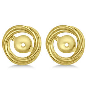 Pendientes de Oro Amarillo de 14K con Diseño de Cuerda Trenzada, Compatibles con Piedras de hasta 10.50mm - Product Image 3