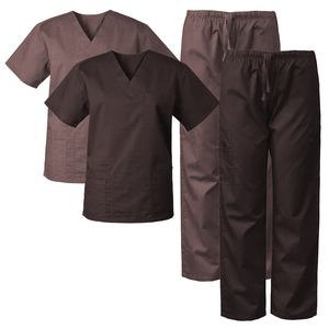 Venta caliente último verano uniformes médicos para mujeres cómodo tejido Scrubs Top y pantalones Hospital Scrubs Set - Product Image 5