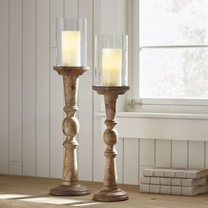 Bougeoir en bois d'aspect antique de qualité supérieure adapté aux décorations de mariage et à l'éclairage d'ambiance chaleureuse du soir - Product Image 6
