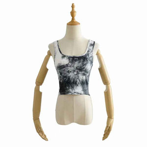 Tops Cortos Estampados para Mujer al por Mayor, Transpirables, de Punto, Sexys, con Estilo Tie-Dye, sin Mangas, Casuales, Cortos y Transpirables - Product Image 6