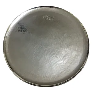 High On Demand Stainless Steel Round Hand Made Hammered Polish Glossy Finished Plate for Serving Food Available In Bulk Quantity