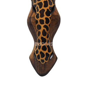 Masque mural en bois sculpté motif girafe, fait main, tête d'animal de safari, pour projets de design d'intérieur en gros - Product Image 2